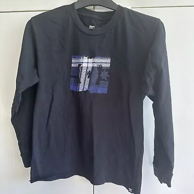 Buy DC Shoes Boys Black Long Sleeve T-shirt With Logo Size L • 4£