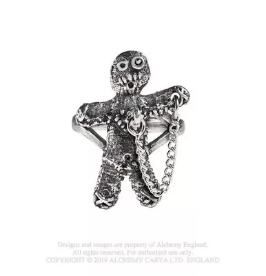 Buy Alchemy Voodoo Doll Ring Gothic Goth Jewellery Hand Jewellery Gift • 19.99£