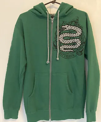 Buy Wizarding World Harry Potter Slytherin Zip Up Green Hoodie Mens XS Universal EUC • 33.06£