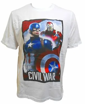 Buy Licensed Mens Captain America Iron Man T-shirt Gift S M L XL Top Tee Shirt • 4.99£