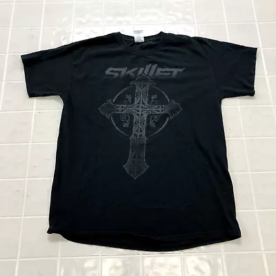 Buy Gildan Black Skillet Regular Fit Crewneck Casual Cotton T-shirt Adult Size L • 14.21£