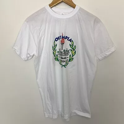 Buy Athens Olympics T-Shirt Mens XL Hellas White 2004 Short Sleeve Cotton Greece • 21.85£