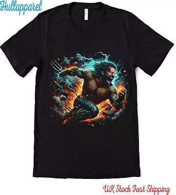 Buy Aqua Man Mens Black T-shirt Short Sleeve Unisex T-shirt Tee Top Size S -2XL SH02 • 13.49£