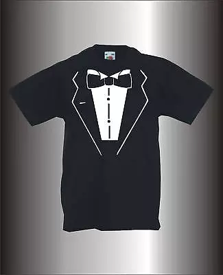 Buy Dinner Suit Black Tie Tuxedo - Boys Cool T-shirt - All Sizes / Colours • 7.98£