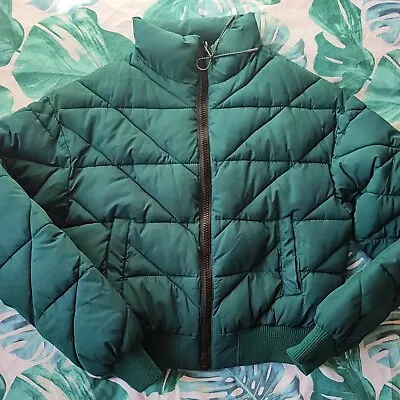 Buy Womens Urban Outfitters Short Puffer Green Jacket Size M • 10£