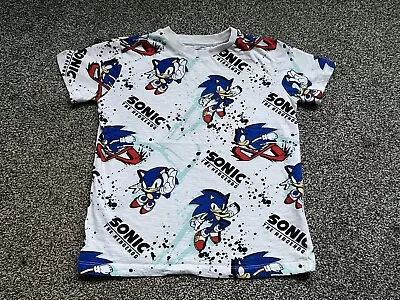 Buy Next Boys White Sonic The Hedgehog T-Shirt Age 8 Years • 2.99£