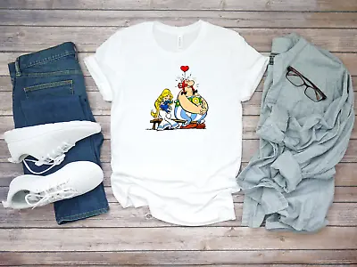 Buy Funny Asterix And Obelix Cartoon Short Sleeve White Men's T Shirt F061 • 9.92£