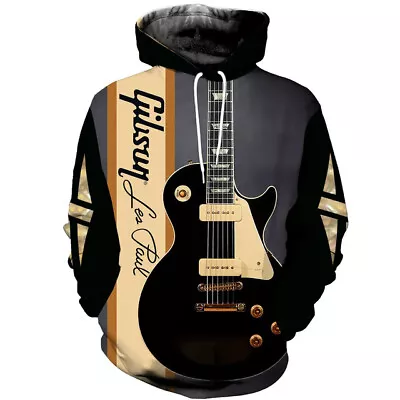 Buy Guitar Graphic Oversized Harajuku Women Men 3D Print Hoodies Casual Sweatshirt • 25.18£