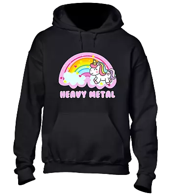 Buy Heavy Metal Unicorn Hoody Hoodie Funny Joke Cute Design Sarcastic Music Top • 16.99£