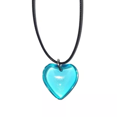 Buy Goth Black Rope Big Heart Pendant Choker Necklace For Women Elegant Jewelry • 3.29£