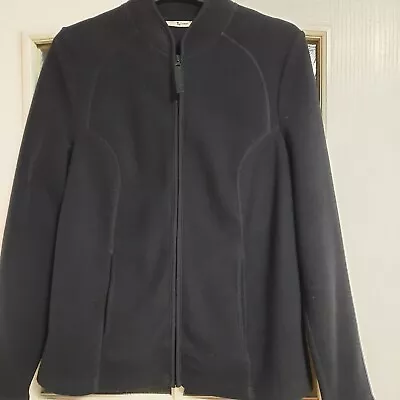 Buy Ladies Zip Up Lightweight Fleece Black Size 12 • 5£