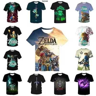 Buy Kids Adults 3D The Legend Of Zelda Casual Short Sleeve T-Shirt Tee Top Gift UK • 4.98£