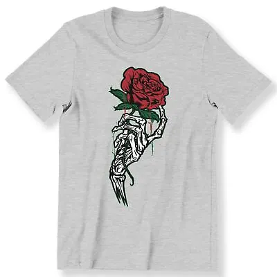Buy Dripping Rose Men's Ladies T-shirt Skeleton Hand With Rose Graphic Gift T-shirt • 12.99£