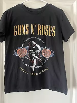 Buy Guns And Roses Band Tee Women’s Graphic T-Shirt Short Sleeve Black Size Medium • 11.34£
