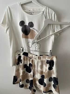 Buy Disney Mickey Mouse Pyjamas Set Shorts & T-shirt Primark Ladies Uk S 10/12 New • 4.95£