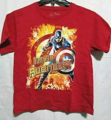 Buy Marvel Avengers Age Of Ultron Captin America Red T-Shirt Size:18 • 4.73£