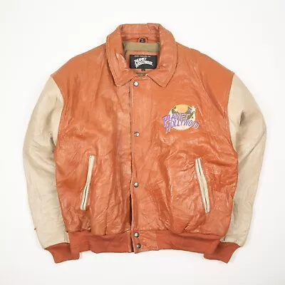 Buy Vintage Planet Hollywood Leather Jacket Embroidered 90's Leather Jacket 3295 • 69.99£