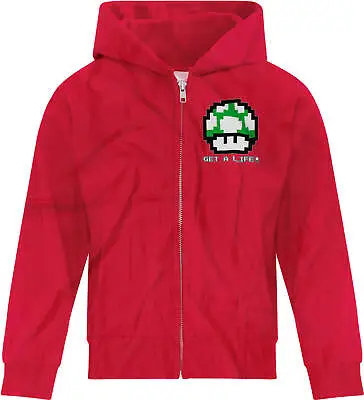 Buy BSW Youth Get A Life 1UP Mushroom Vintage 8bit Video Game Red SM • 9.46£