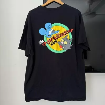 Buy The Itchy And Scratchy Show T Shirt Size 2XL The Simpsons Black • 15.80£