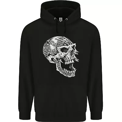Buy Viking Skull Symbols Mens 80% Cotton Hoodie • 19.99£