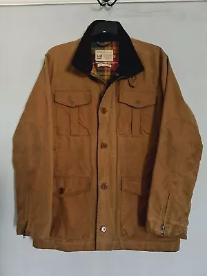 Buy John Lewis Jacket Mens Waxed Cotton Light Khaki Biker Military Made In England M • 68£
