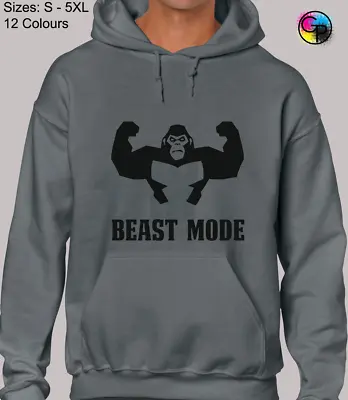 Buy Beast Mode Gorilla Cool Gym Training Top Unisex Hood Hoodie Top For Men & Women • 19.99£