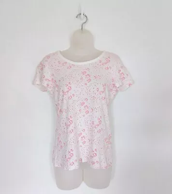 Buy Cabbage And Roses Top Size XS Cotton T Shirt Floral Print Pink White Womens • 28.99£