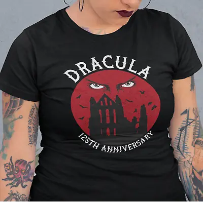 Buy Dracula Death Stare Black T-Shirt Top Tee - Bram Stoker 125th Anniversary Gothic • 9.99£