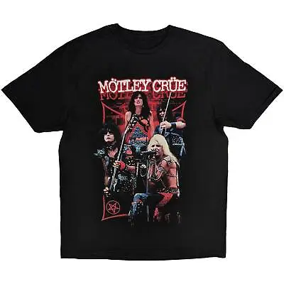 Buy MOTLEY CRUE - Official Licensed Unisex T- Shirt Live Montage Red - Black Cotton • 17.99£