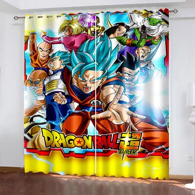 Buy Dragon Ball Animation Boys Bedroom Curtains Ring Blackout Door Decor UV Protect • 65.30£