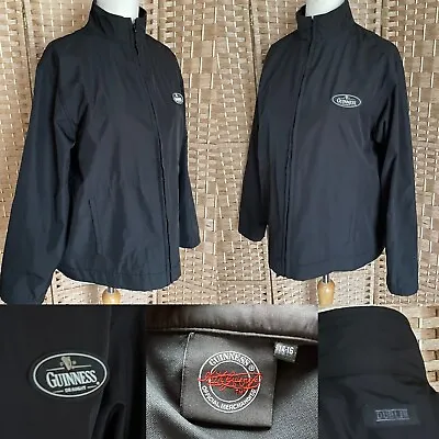 Buy GUINNESS Black FULL ZIP Jacket UK 14 16 Pockets OFFICIAL MERCHANDISE DUBLIN • 16.99£