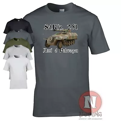 Buy SD.Kfz. 251 Pakwagen Halftrack WW2 German Military Armour T-shirt World Tanks • 14.99£