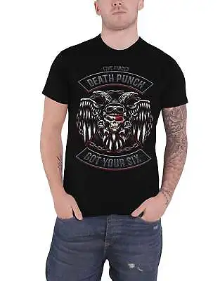 Buy Five Finger Death Punch Biker Badge T Shirt • 17.95£