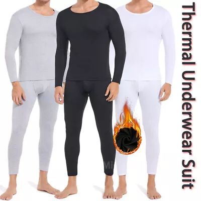 Buy Mens Thermal T-shirt Underwear Warm Winter Long Sleeve Base Layer Top Set • 13.99£