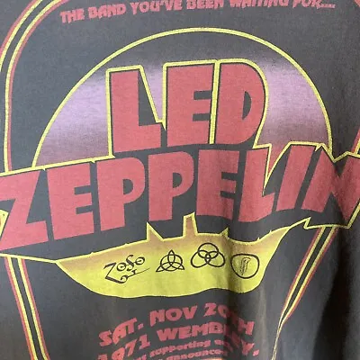 Buy Vintage Distressed Style Led Zeppelin Graphic T 2012 Unisex Rock Metal 60's 70's • 20.91£