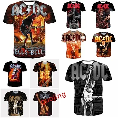 Buy ACDC Band Music T-Shirt Womens Mens Casual Short Sleeve Tops T Shirts Tee S-5XL • 11.39£