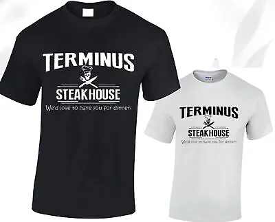 Buy Terminus Steakhouse Mens T Shirt The Walking Dead Zombie Daryl Dixon • 8.99£
