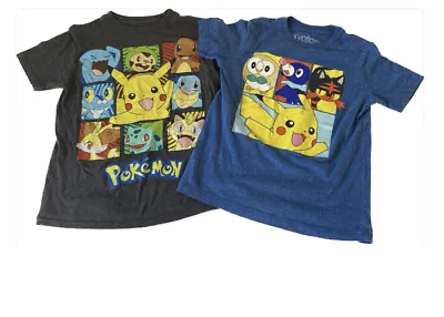 Buy 2-Pokemon  Small Youth Shirt Nintendo Pikachu Charmander Squirtle Unisex T Shirt • 10.44£