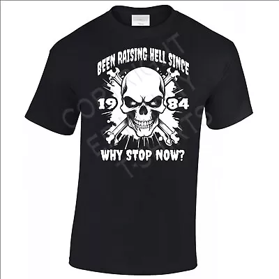 Buy Men's 40th Birthday T-Shirt Gift Raising 1984 Classic Design Skulls Head Rocker • 13.99£
