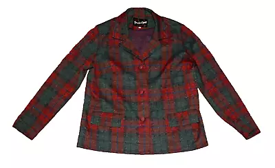 Buy GORDON WYATT Vintage Red & Green Tartan Lightweight Blazer Jacket Ladies UK18 • 12.50£