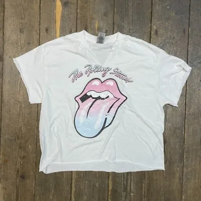 Buy Rolling Stones T-Shirt Vintage Music Graphic Tee, White, Womens Medium • 15£