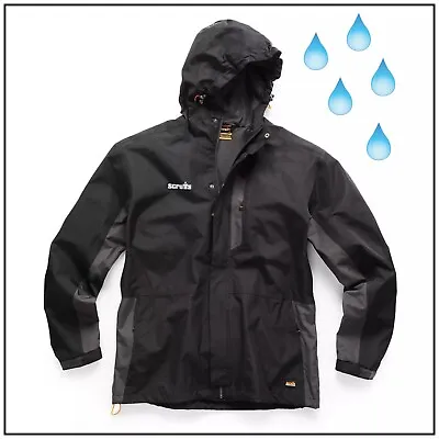 Buy Scruffs Mens Rain Jacket Waterproof Worker Jacket Work Coat Black / Graphite • 40.85£