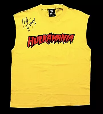 Buy Wwe Hulk Hogan Signed Yellow Hulkamania Shirt With Proof And Hogan Hologram Coa • 212.62£