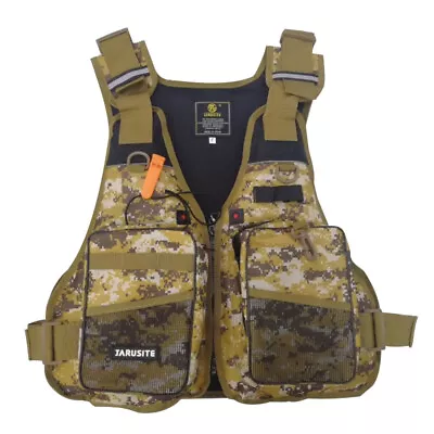 Buy Multi-Pocket Fishing Vest Mens Lightweight Fishing Vest Floatage Jackets L K6T4 • 15.99£