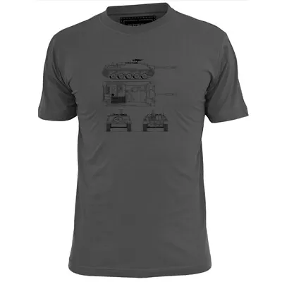 Buy Mens Jagpanzer Kanone German Tank Blueprint T Shirt  • 6.99£