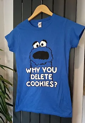 Buy Gildan T Shirt Short Sleeve Blue Cookie Monster Size Teen Large • 3.99£