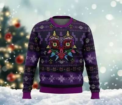 Buy Legend Of Zelda Majoras Mask Ugly Christmas Sweater, Zelda Ugly Sweatshirt • 36.85£