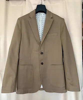 Buy JACK & JONES Jacket Mens Large 2 Button Blazer Taupe Cotton Chest 40in Lined • 17.90£