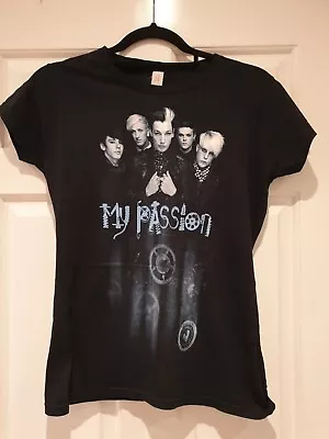Buy 00s Emo Scene Blue Graphic My Passion Black Band Tour Tshirt Ladies Small Asylum • 7.99£