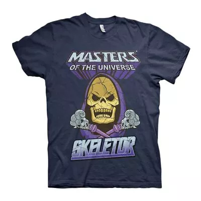 Buy Masters Of The Universe Skeletor Navy Crew Neck T-Shirt - Retro Cartoons 80s • 12.95£